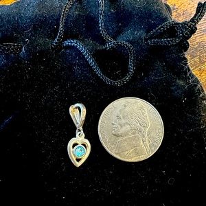 Sterling silver blue heart pendant